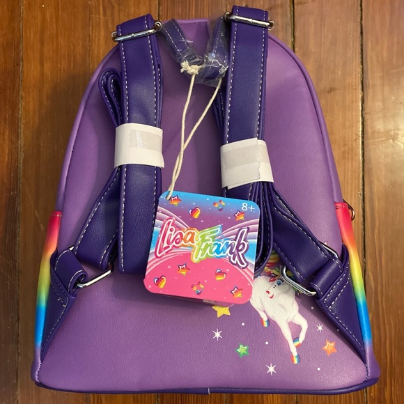 🦄 NWT Loungefly Lisa Frank Rainbow Unicorn Mini Backpack - Picture 3 of 7